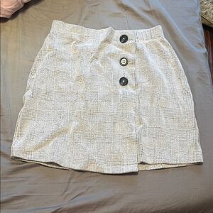 Elegant Plaid Mini Skirt with Button Accents